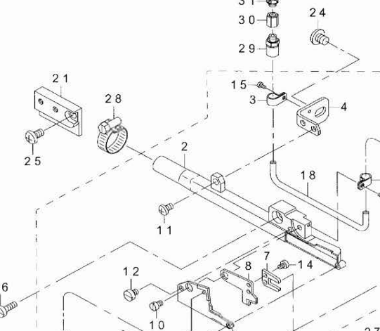 OVER LOCK M/C  KNIFE REST COMPLETE